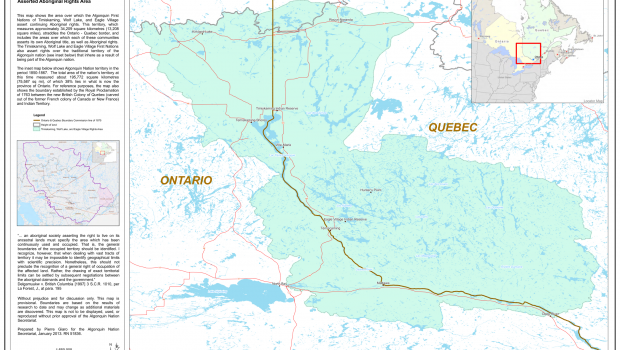 23 January, 2013. The Algonquin communities of Timiskaming, Wolf Lake, and Eagle Village held a press conference today to present their assertion of Aboriginal Rights and Title to their traditional...
